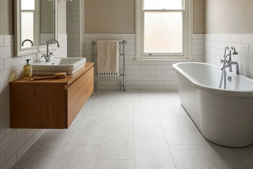 Spectra Luxury Gluedown Vinyl Flooring Chalkstone White Tile
