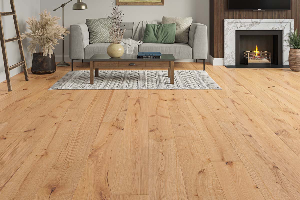 Galleria Engineered Rustic Oak Flooring 20mm x 190mm Jenson Smooth UV Lacquered