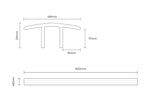 Series Laminate Door Profile 0.9m Golden Oak