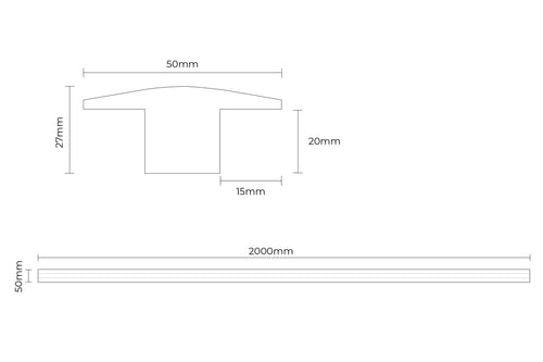 Solid Hardwood T Profile 2m Pearl