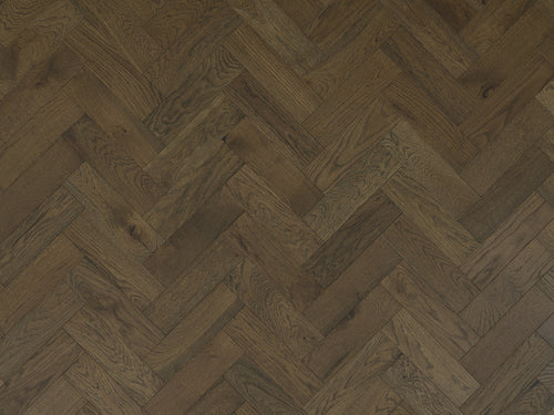 Home Choice Engineered Rustic Oak Herringbone 10mm x 90mm Affogato Brushed UV Lacquered